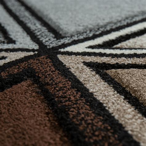 Teppiche kaufen bei » porta! Kurzflor-Teppich Rauten-Design Braun Beige Grau | Teppich.de