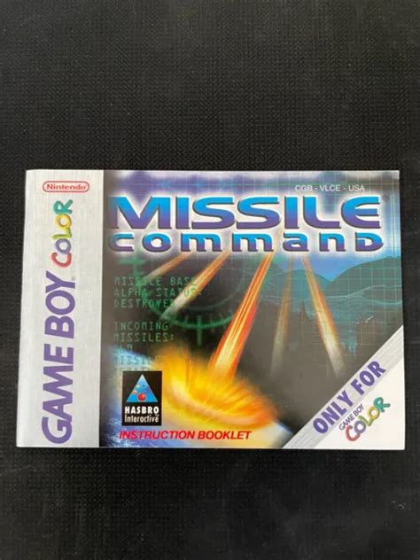 Missile Command For Nintendo Game Boy Color Instruction Booklet Manual