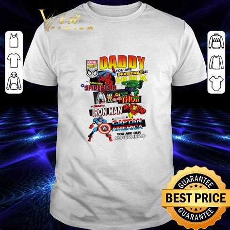 Daddy incredible Hulk amazing Spiderman Marvel Father's Day shirt