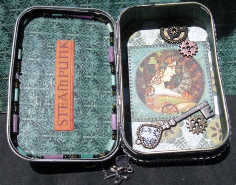 Crafthole Challenge Steampunk Altered Altoids Tin Inside View By L