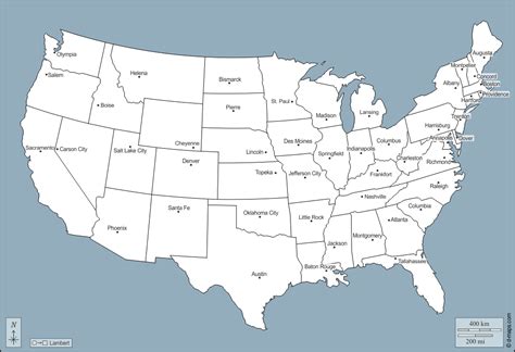 Etats Unis Usa Carte Géographique Gratuite Carte Géographique Muette
