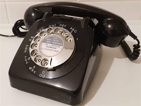 Original Vintage Retro 1960s Gpo 706 Rotary Dial Black Telephone