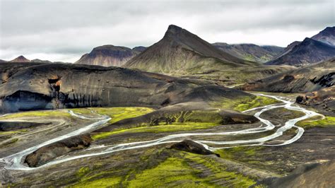 Nature Landscape Mountains Iceland River Stream