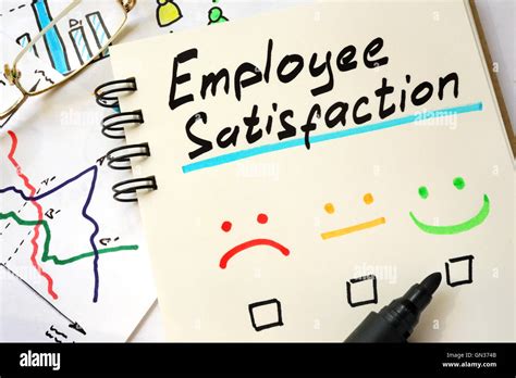 Sign employee satisfaction on a page of notebook Stock Photo: 116241451
