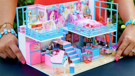 5 Diy Miniature Dollhouse Rooms Barbie Youtube