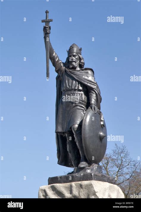 King Alfred The Great Statue Winchester Hampshire England Stock