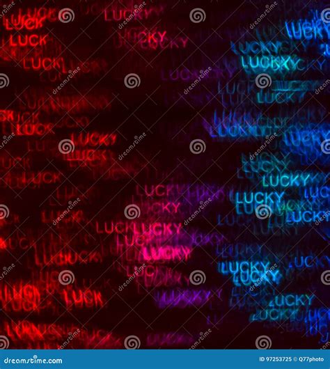 Beautiful Background With Different Colored Word Lucky Abstract