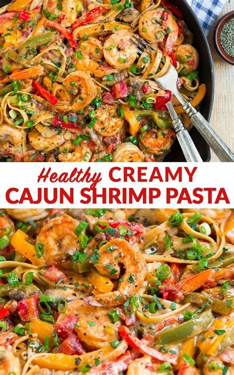 Popular videos from dinner, then dessert! Creamy Cajun Shrimp Pasta. Juicy shrimp and veggies in a lightly spicy, cr… in 2020 (With images ...