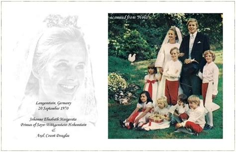 Johanna Princess Sayn Wittgenstein Hohenstein Wed Axel Count Douglas On 20 September 1970