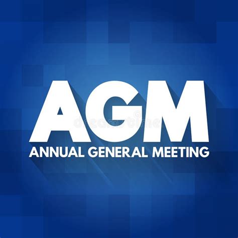 Agm Annual General Meeting Acronym Business Concept Background Stock