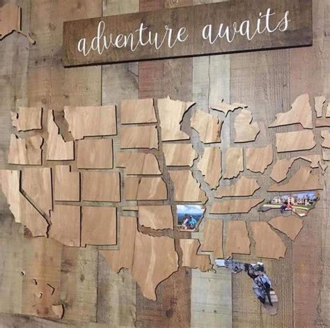 Pin By Lynderaes On Diy Genius Decor Wood Map Wooden Map Map Wall