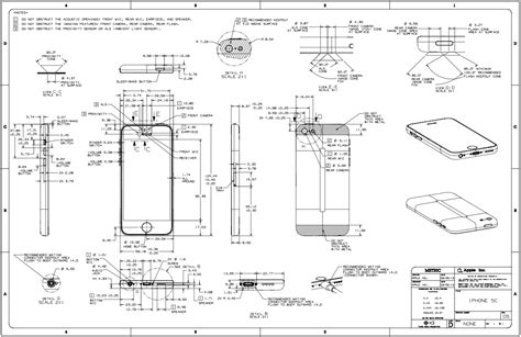 Technical drawings of the iPhone 네이버 블로그