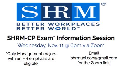 Shrm Certified Professional Exam Information Session Announce
