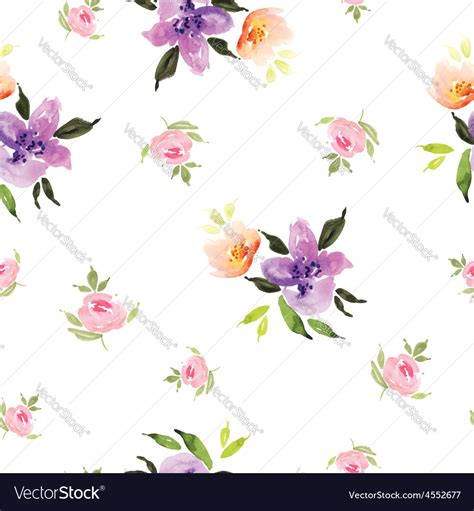 Watercolor Flower Pattern Royalty Free Vector Image
