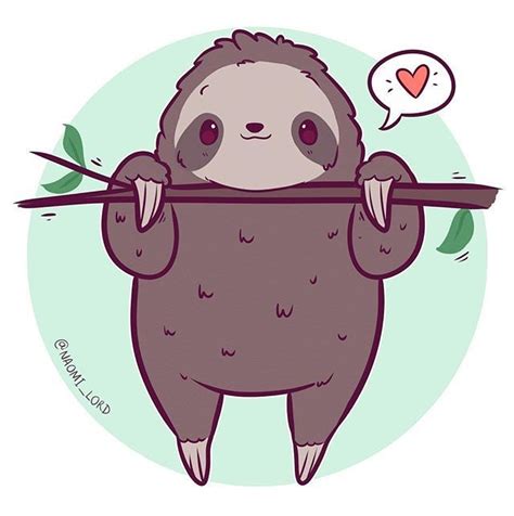 Pin By Amanda Hall On Sloth Love Cute Animal Drawings Cute Kawaii