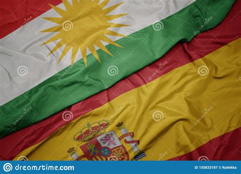 The autonomous regions of spain. Schwingende Farbenfrohe Flagge Von Spain Und Nationale ...