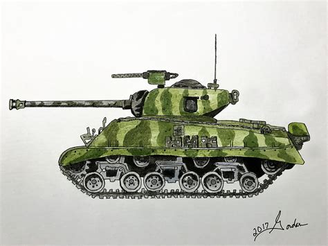 Sherman Tank Painting By Gordan Graham Pixels