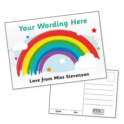 Personalised Rainbow Postcard A6 Home Learning