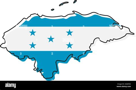 Mapa Estilizado De Honduras Con Bandera Nacional Mapa De Colores De La
