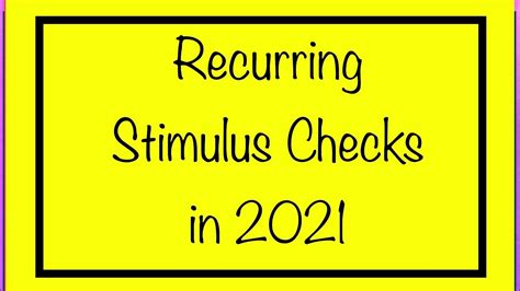 When can social security recipients expect the third stimulus check 2021? Recurring Stimulus Checks Coming in 2021 - Including ...