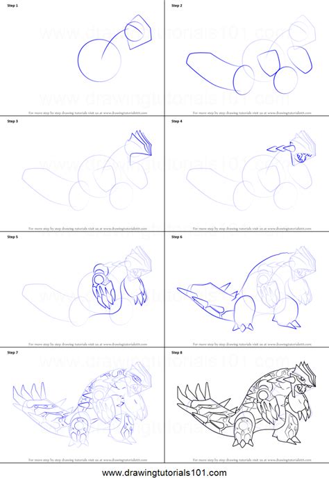 How To Draw Primal Groudon From Pokemon Printable Drawing Sheet By
