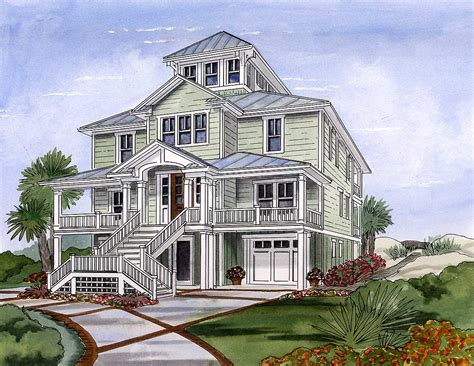 Beach House Plan with Cupola - 15033NC | Architectural ...