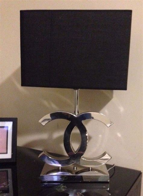 Gorgeous Chanel Table Lamp Stainless Steel Base With Black Or White