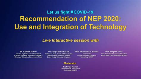 Webinar On Recommendations Of Nep 2020 Use And Integration Of