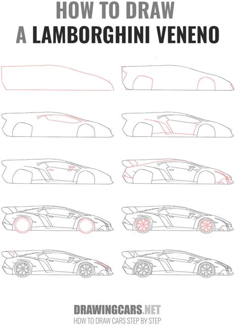 How To Draw A Lamborghini Veneno Car Drawing Tutorials