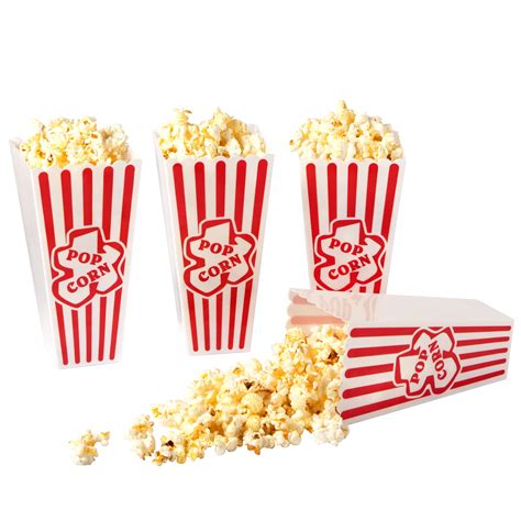 Buy Plastic Popcorn Containers Red And White Striped Retro Style Reusable