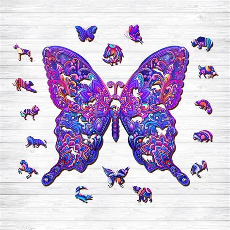 Purple Butterfly Wooden Puzzle