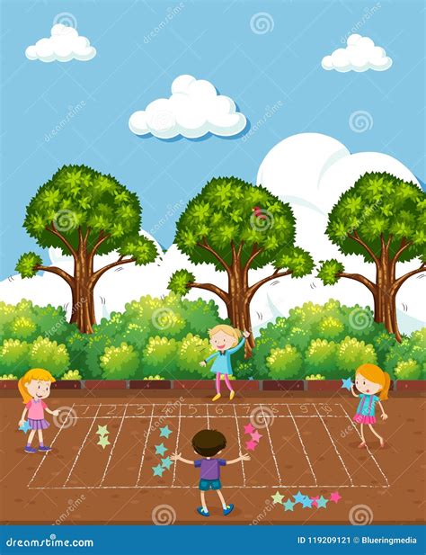 Kids Doing Math at Playground Stock Vector - Illustration of math, icon
