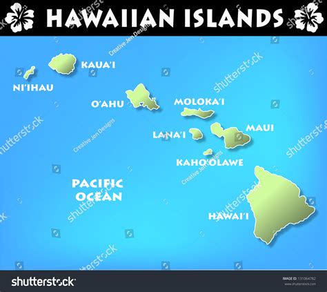 Map Of The Hawaiian Islands Stock Photo 131064782 Shutterstock