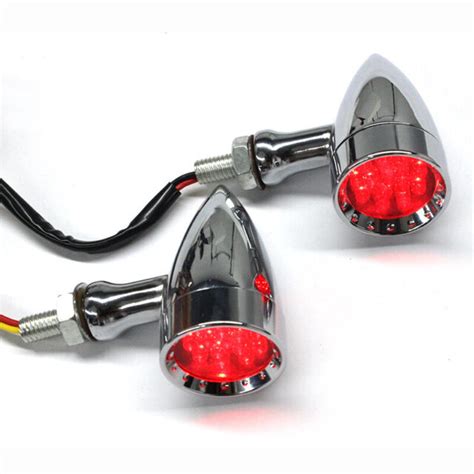 Chrome Bullet Motorcycle Led Turn Signals Tail Light For Harley