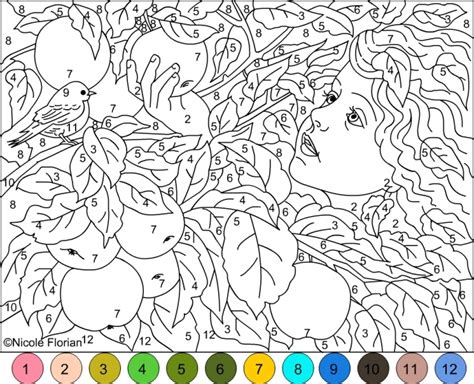 Fruit bowl hard color by number printable. Free Printable Hard Coloring Pages For Adults Desire 20 ...