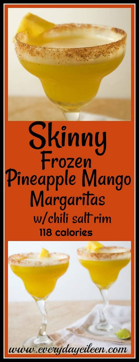 Skinny Pineapple Mango Frozen Margarita With Chili Salt