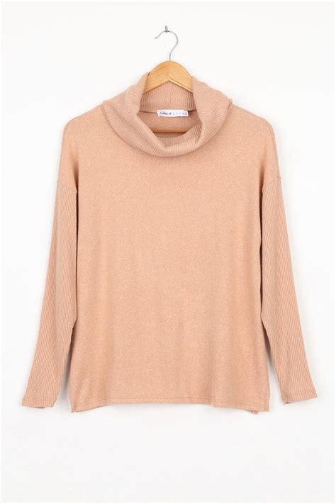 Peach Sweater Long Sleeve Sweater Turtleneck Sweater Lulus