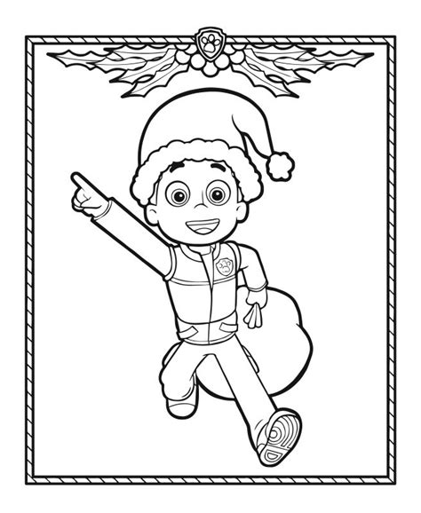 Coloriage de Ryder remplace le Père Noël – La Pat' Patrouille