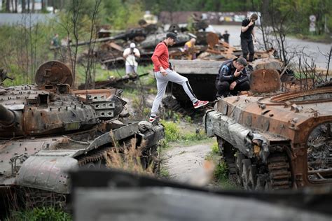 Photos Destroyed War Tanks Armored Vehicles On Display In Ukraine