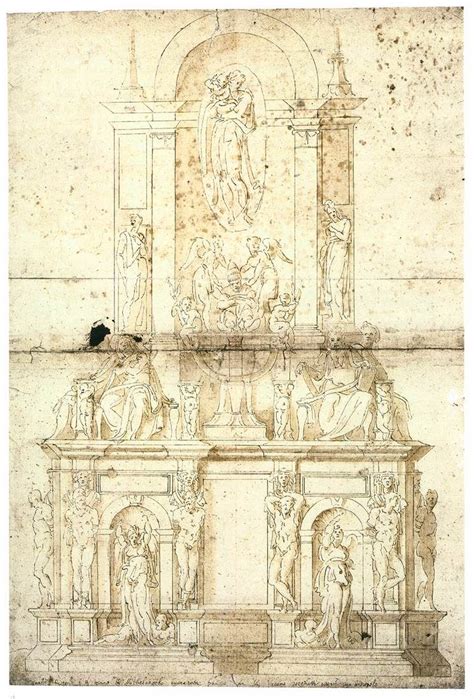 Giacomo Rochetti Drawing After A Design By Michelangelo For The Julius