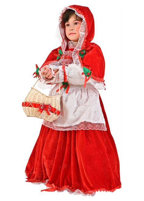 Little Red Riding Hood Childs Red Velvet Girls Costume By Veneziano