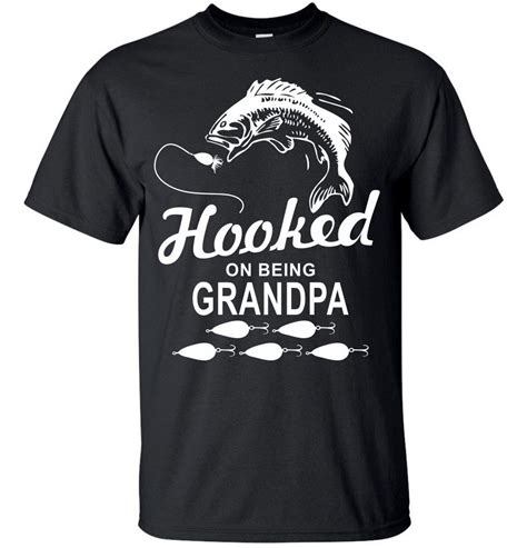 Hooked On Being Grandpa T Shirt Etsy