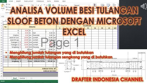 Analisa Volume Kebutuhan Besi Tulangan Sloof Beton Dengan Ms Excel