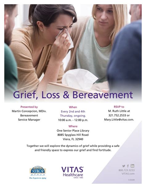 Grief Loss And Bereavement Support Group One Senior Place