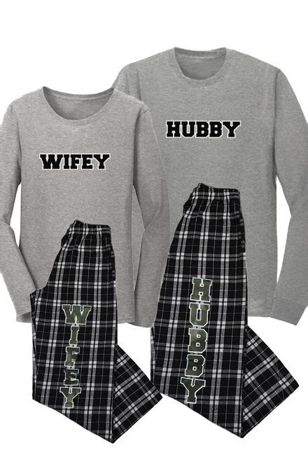 Matching Couple Hubby And Wifey Flannel Pajamas In 2021 Couple
