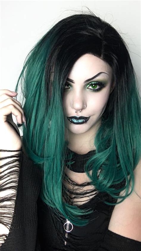 Megan Mayhem Dark Green Hair Green Wig Green Hair Colors Green Lace Ombre Green Neon Green