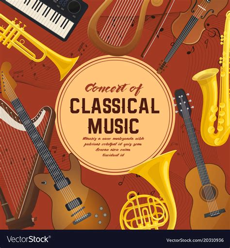 Poster For Classical Music Instruments Sound Vector Image