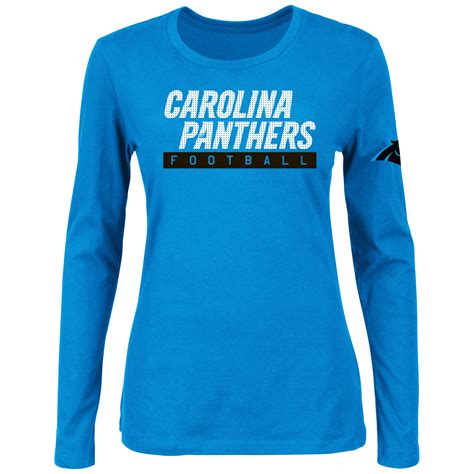 Womens Carolina Panthers Majestic Blue Never Let It Rest Long Sleeve T
