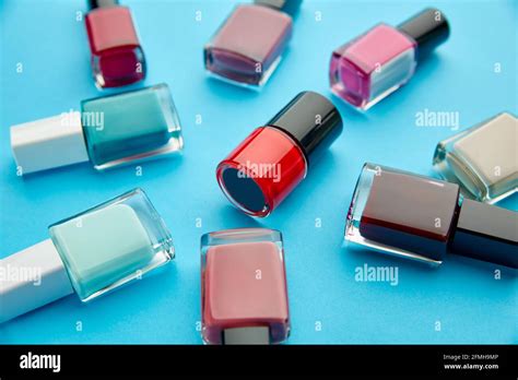 Nail care products, polish in bottles Stock Photo - Alamy