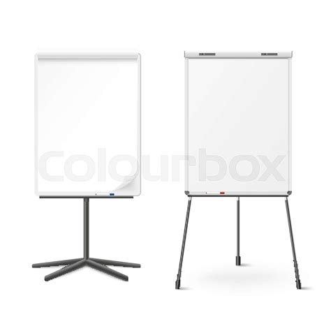 Blank Flip Chart Whiteboard Mockups Set Realistic Vector Illustration